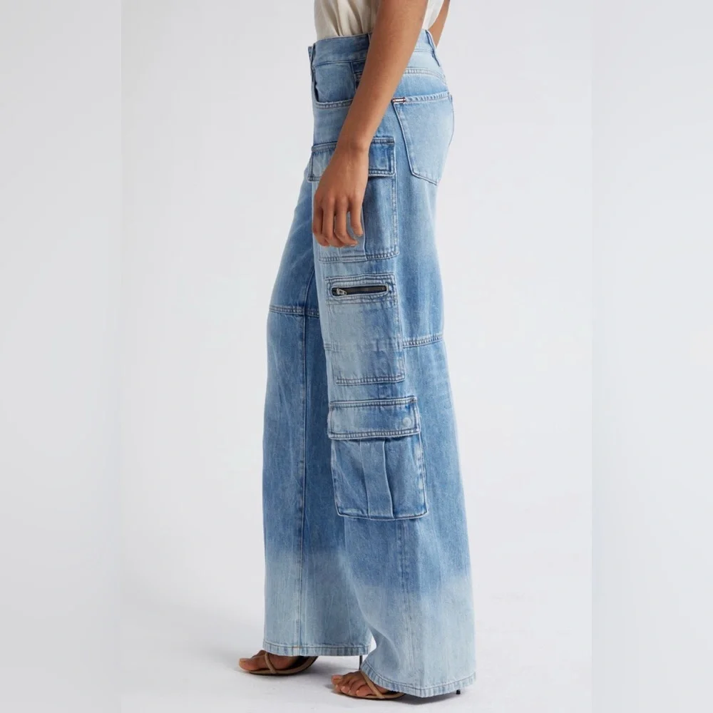 Alice + Olivia Cay Baggy Denim Cargo Pants sz 29 BRAND NEW WITH TAGS - Picture 5 of 10